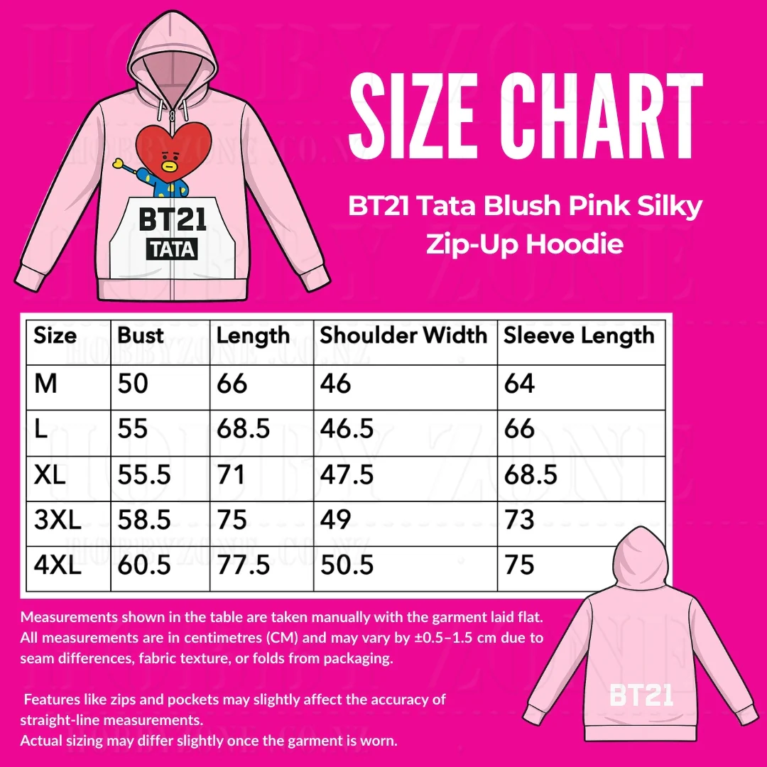 BT21 Tata Blush Pink Silky Zip-Up Hoodie - Image 2