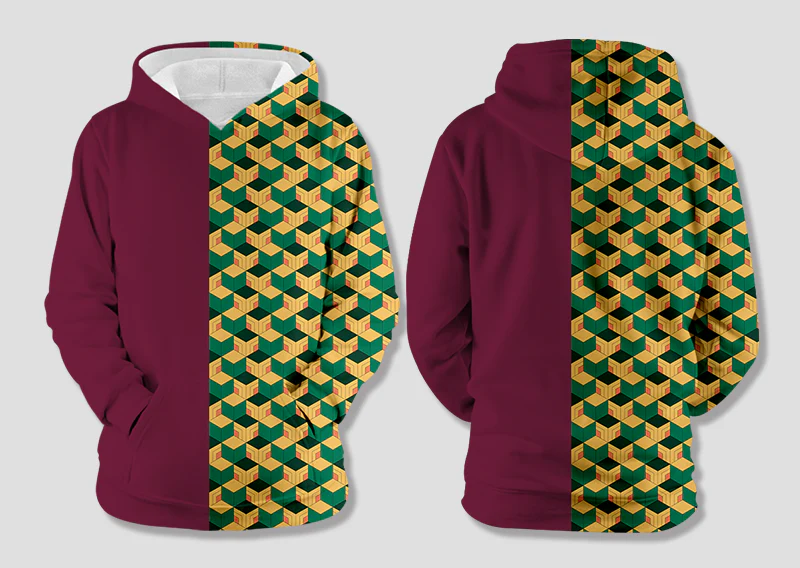 Demon Slayer - Giyu Tomioka Kimono Cosplay - Fleece Hoodie