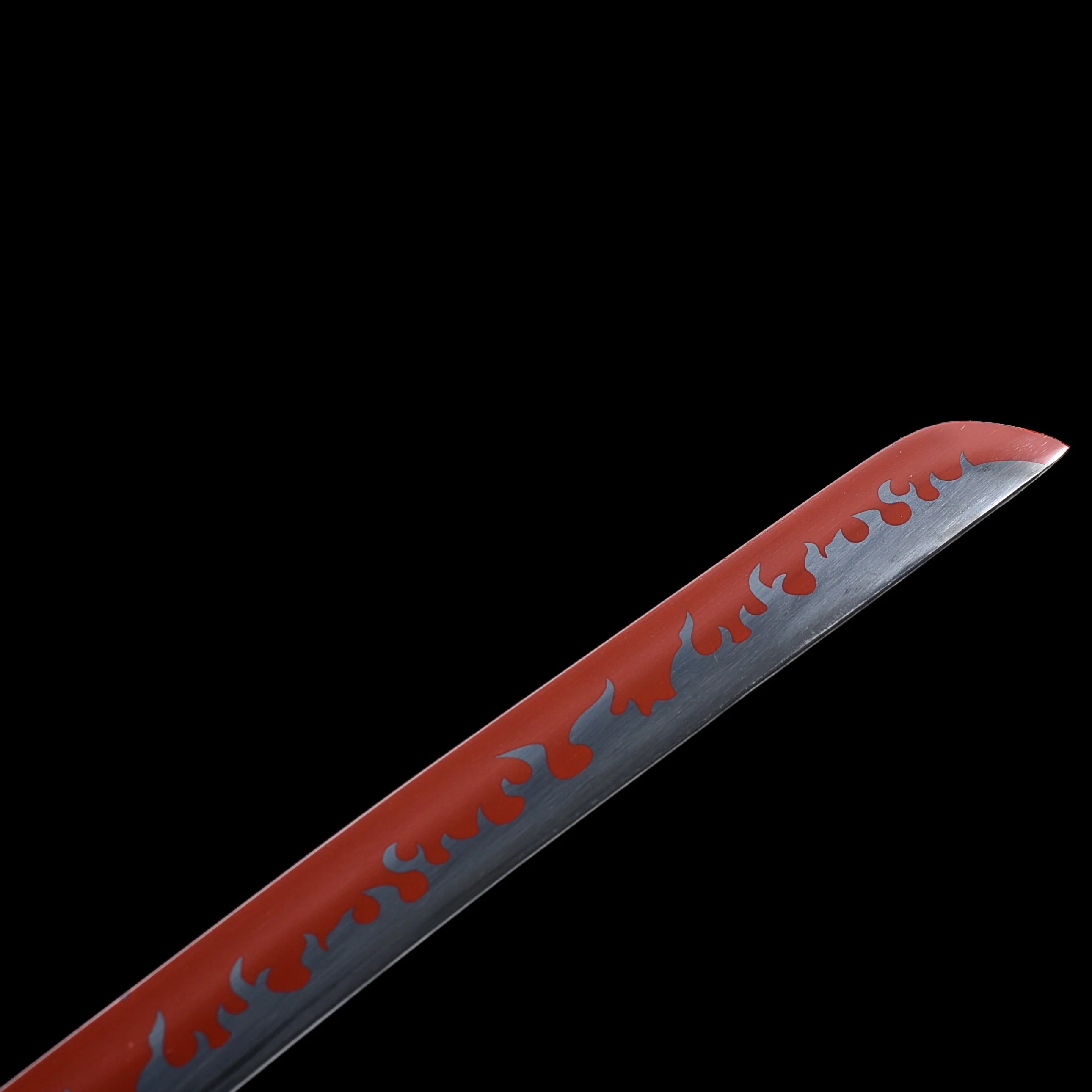 Demon Slayer – Kyojuro Rengoku Nichirin Sword – Black Triangles Sheath & Woven Grip – Premium Version - Image 3