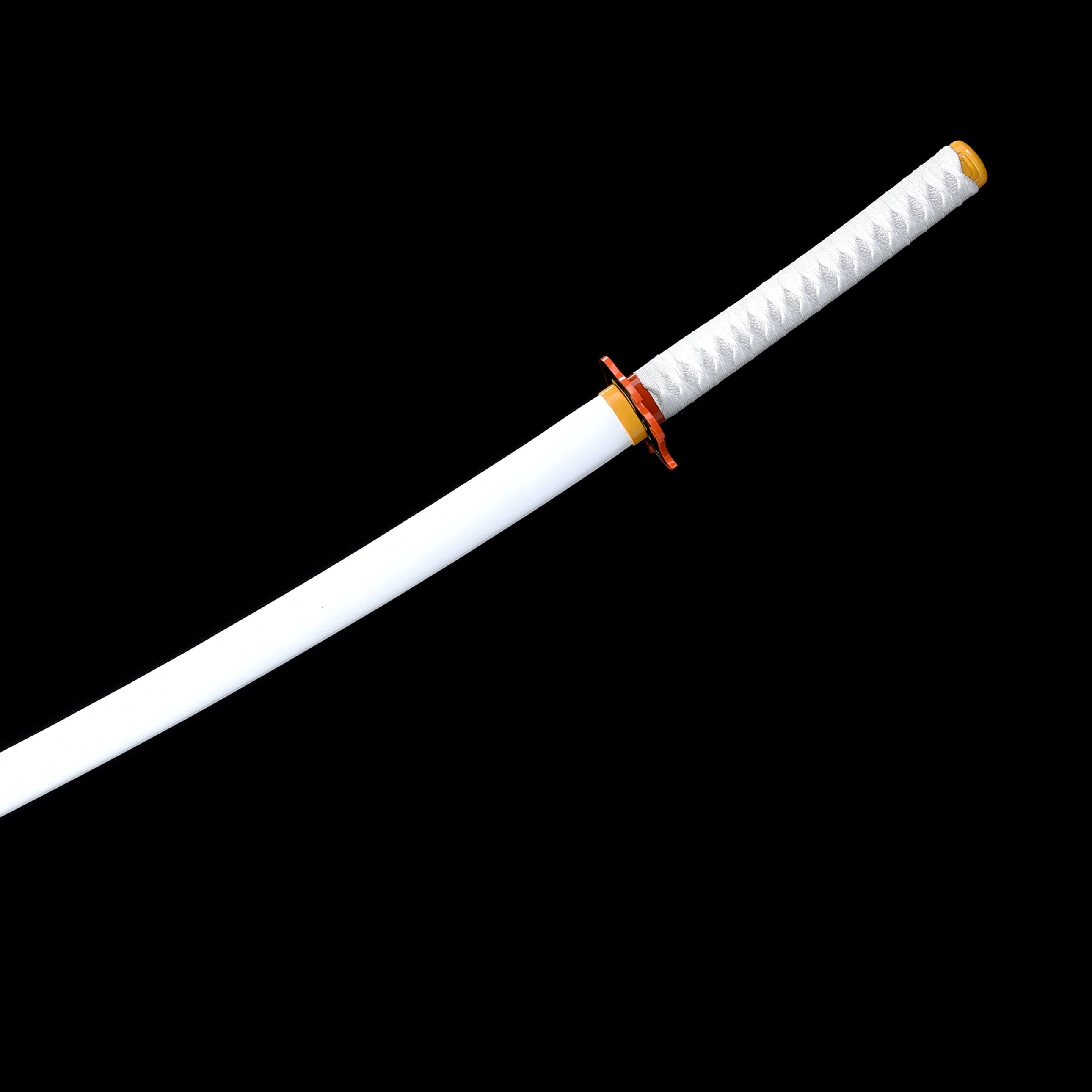 Demon Slayer – Kyojuro Rengoku Sword – White Sheath & Etched Black Blade – Premium Version - Image 2