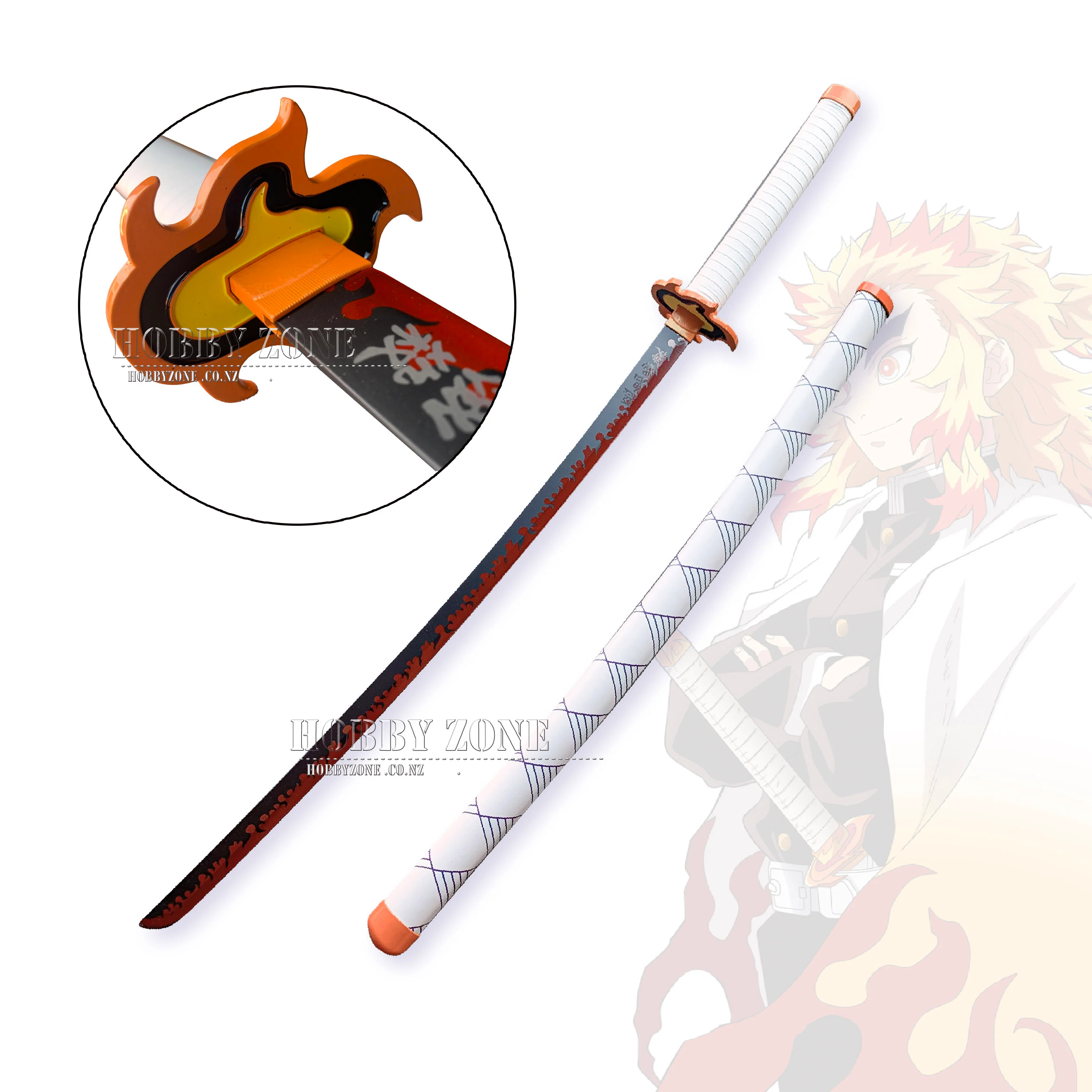 Demon Slayer – Rengoku Sword – Purple Triangles Sheath & Smooth Grip – Standard Version