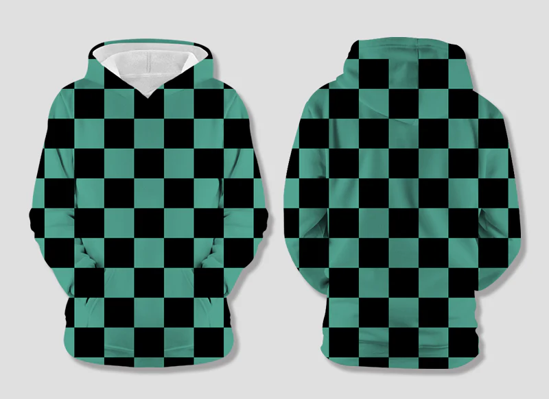 Demon Slayer - Tanjiro Kamado Kimono Cosplay - Fleece Hoodie