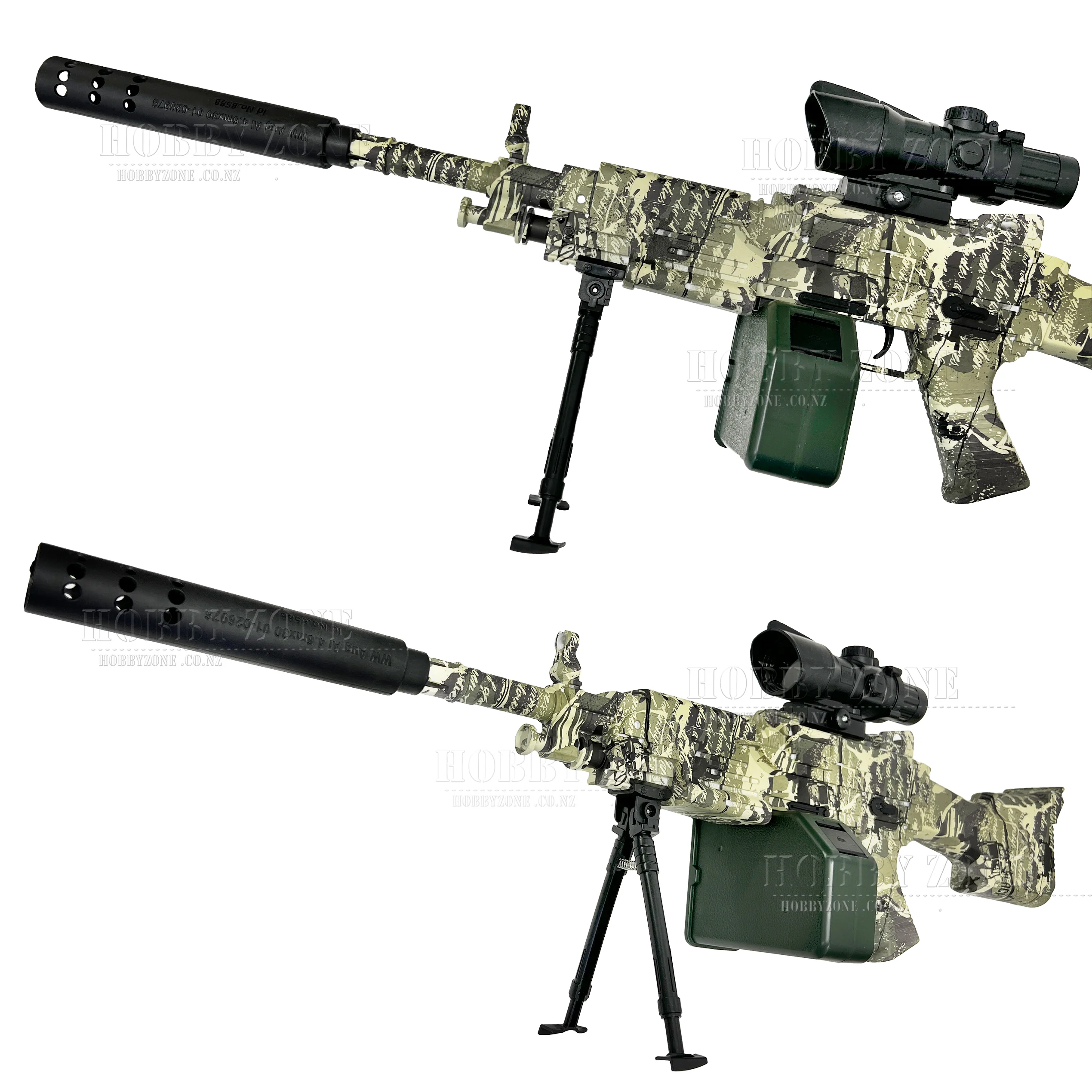 [R18+] "Forest Italic Script" QML M249 Camo Gel Ball Blaster [ID Check Required] - Image 3