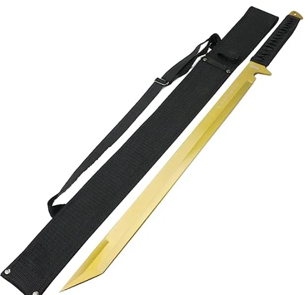 Full Tang Gold Ninja Warrior Sword with Sheath