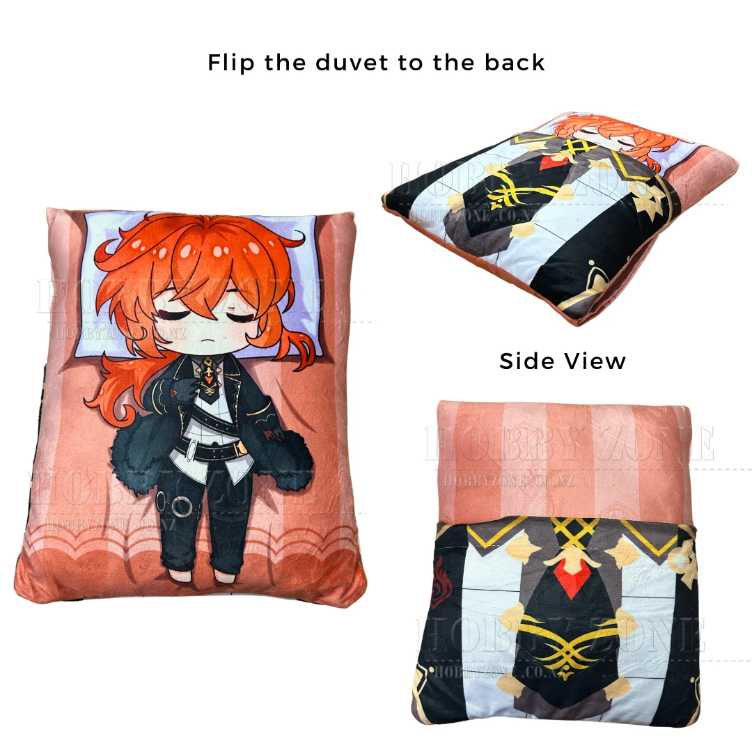 Genshin Impact – Diluc Rectangular Plush - Reversible Velvet Cushion - Image 2