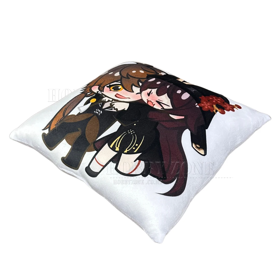 Genshin Impact – Zhongli & Hu Tao Plush – Double-Sided Velvet Cushion - Image 2