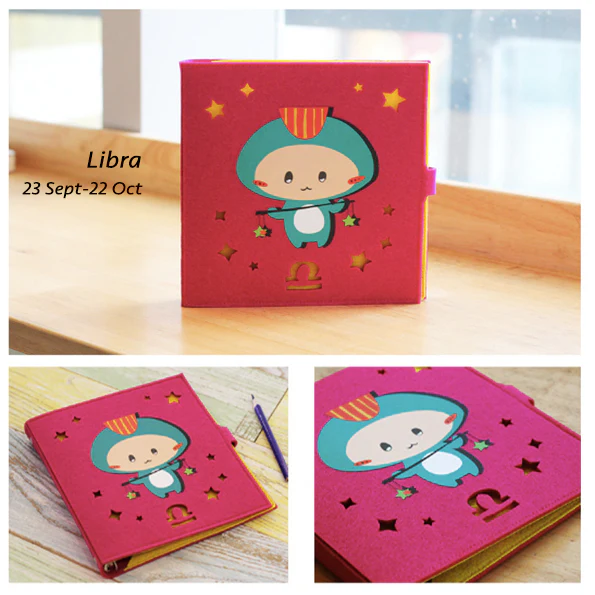 Hand Crafted 12 Horoscopes Zodiac Signs Soft Cover Notebook - Image 2