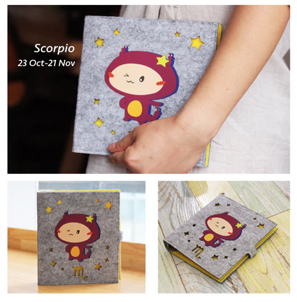 Hand Crafted 12 Horoscopes Zodiac Signs Soft Cover Notebook - Image 3