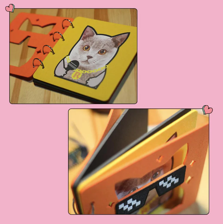 Hand Crafted Cat and Dog Soft Cover Photo Album Scrapbook - Image 2