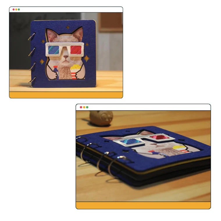 Hand Crafted Cat and Dog Soft Cover Photo Album Scrapbook - Image 3