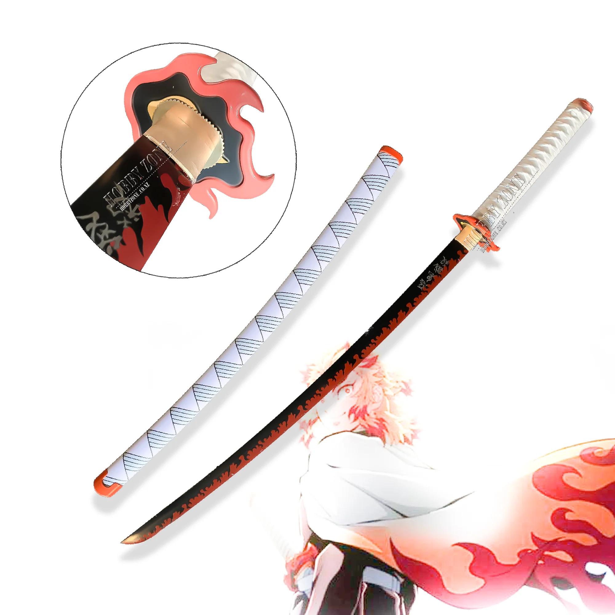 Hand Forged Katana- Kimetsu no Yaiba Kyojuro Rengoku Nichirin Sword - Demon Slayer Blade