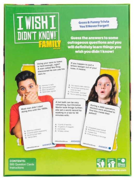 I Wish I Didn't Know! Family Edition - Card Game - Image 3