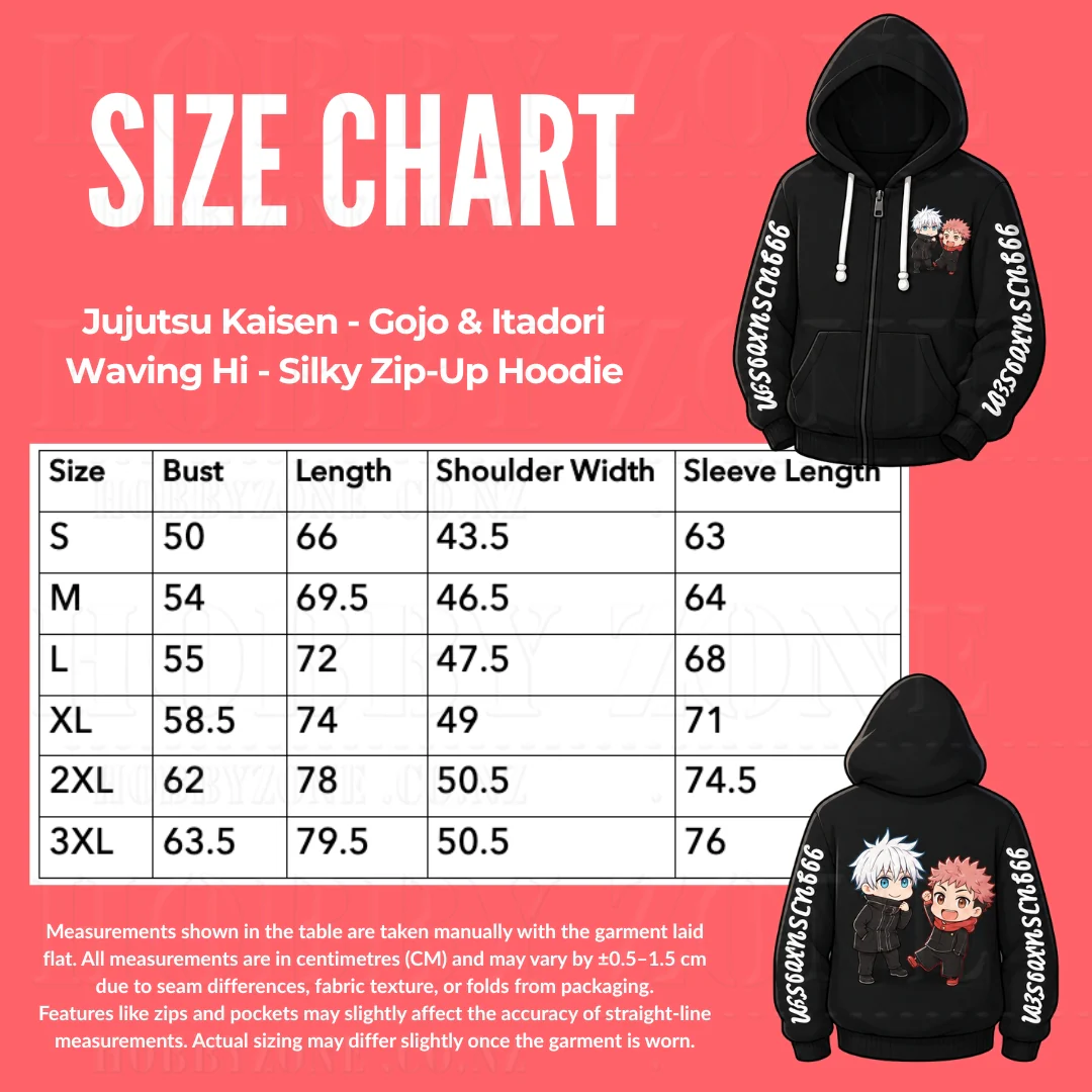 Jujutsu Kaisen - Gojo & Itadori Waving Hi - Silky Zip-Up Hoodie - Image 3