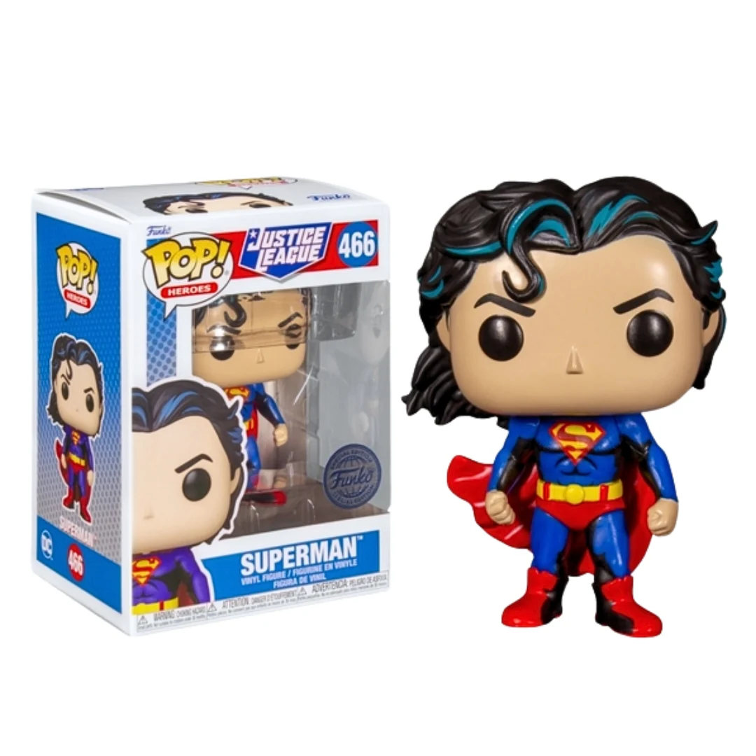 Justice League – Superman in Blue Suit with Red Cape & Flowing Hair Pop! Vinyl Figure