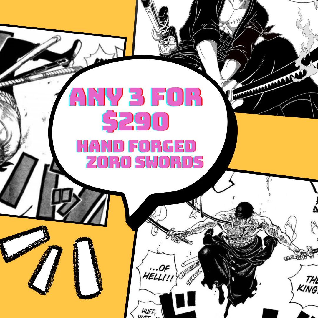 [LIMITED TIME BUNDLE DEAL] One Piece Zoro Cosplay Swords - Hand Forged Version