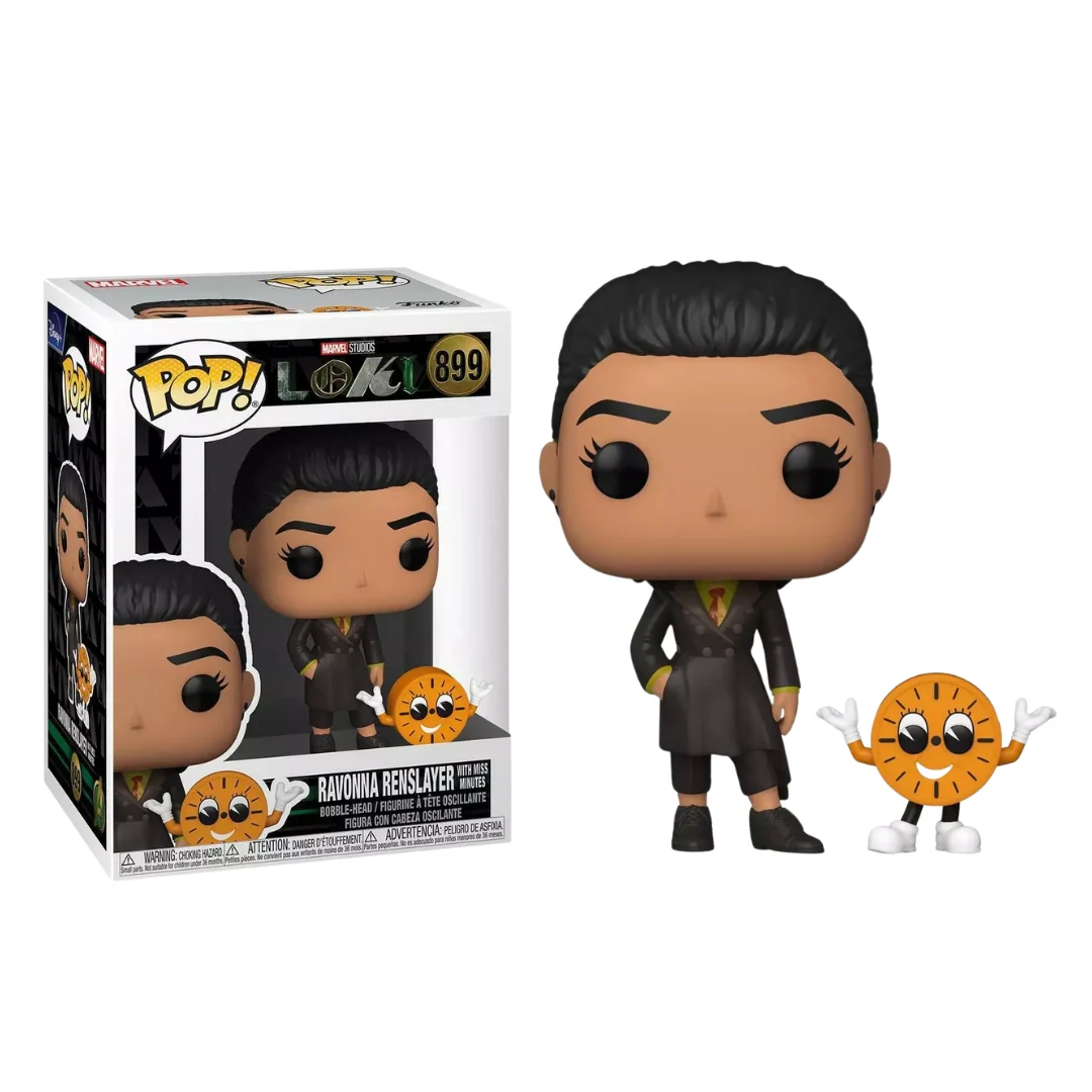 Loki – Ravonna Renslayer in Brown TVA Suit with Miss Minutes Pop! Vinyl Figure