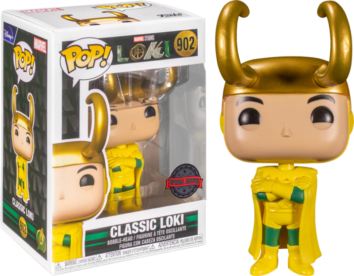Marvel - Classic Loki in Yellow Cape & Horned Helmet Arms Crossed Pose Pop! Vinyl Figure