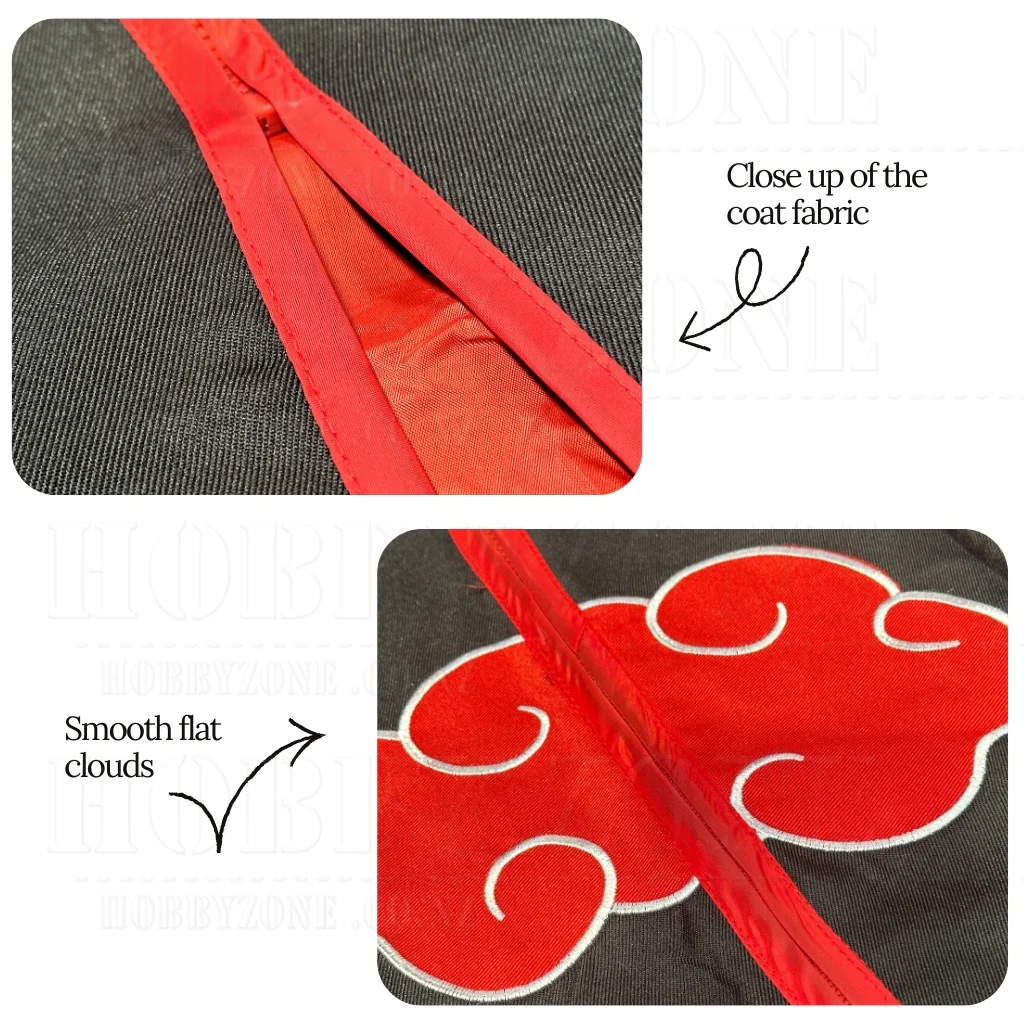 Naruto – Akatsuki Clan Cloak – Smooth Red Clouds Cosplay Costume - Image 3