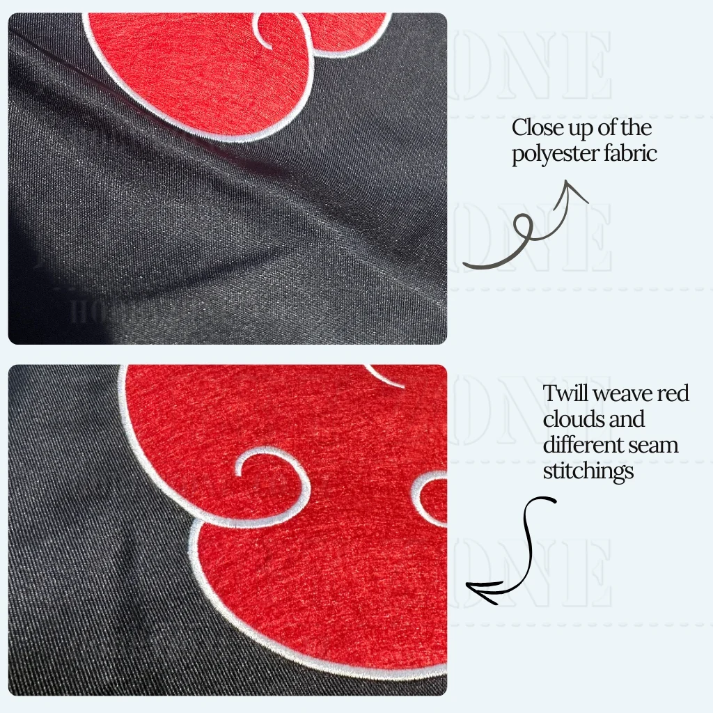 Naruto – Akatsuki Cloak – Twill Weave Red Cloud Cosplay Coat - Image 3