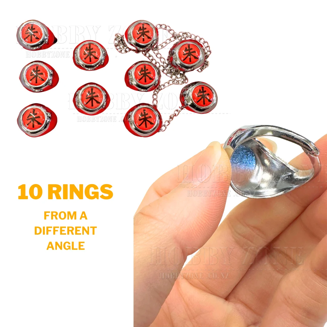 Naruto Akatsuki Cosplay Red Rings Box Set - Image 2