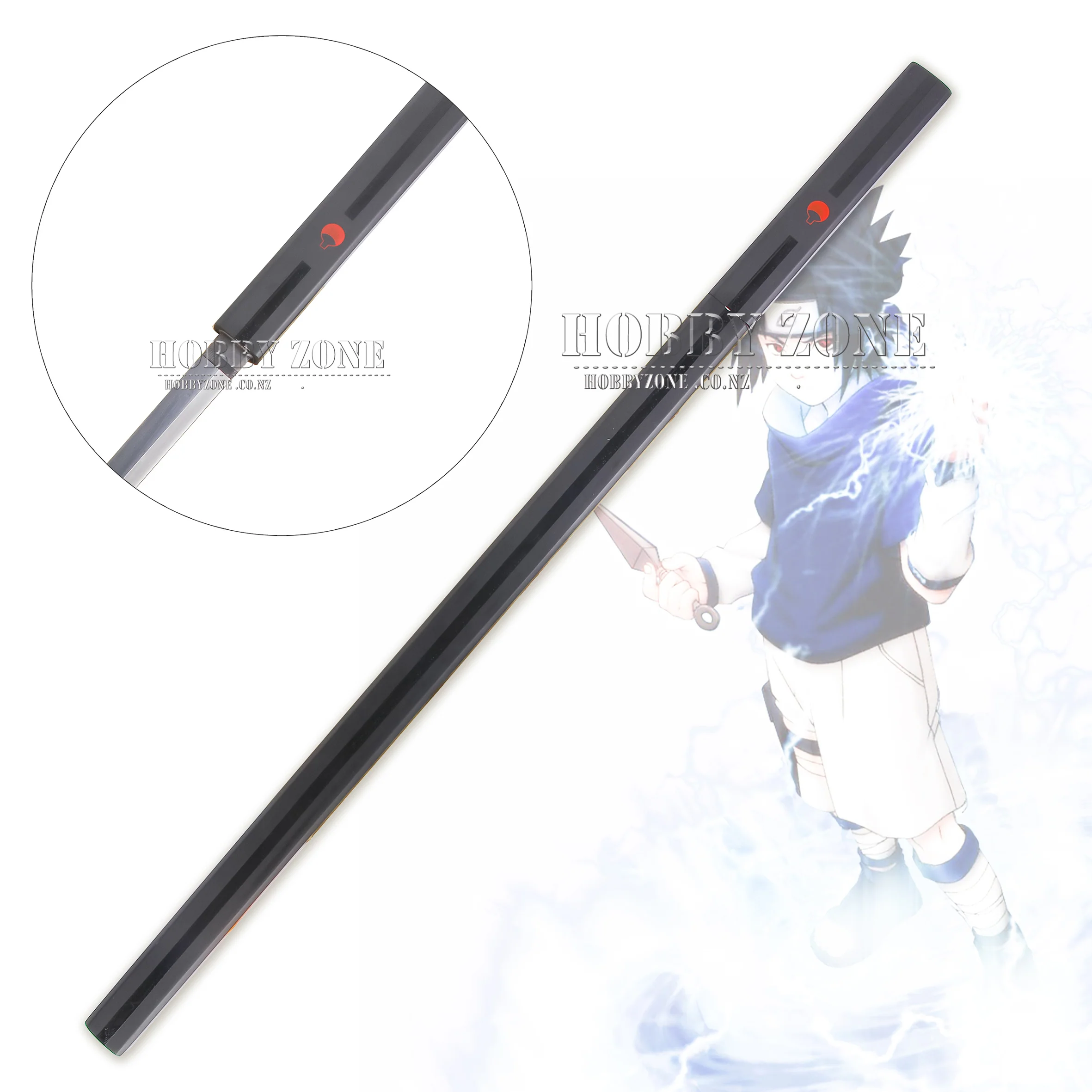 Naruto - Sasuke Leaf Cutter - Black Wooden Scabbard Sword