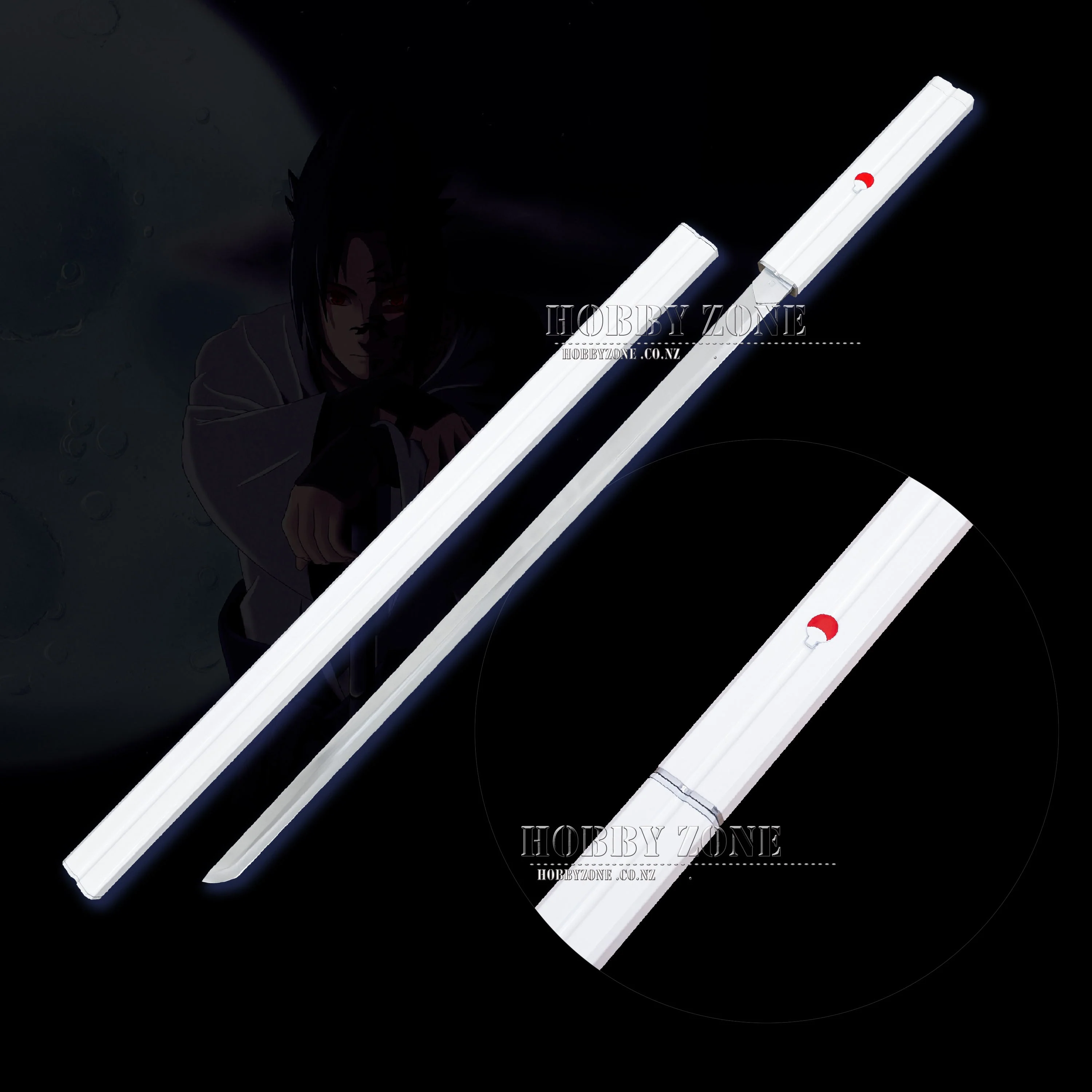 Naruto Shippuden – Sasuke Uchiha White Kusanagi Premium Sword – Metal Chokutō