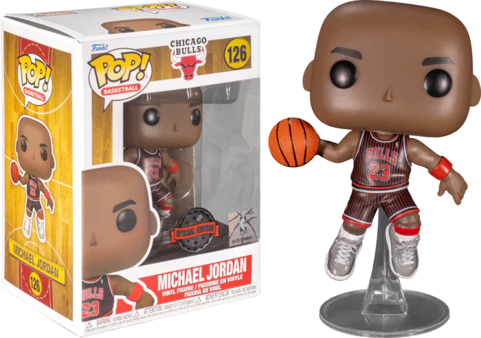 NBA: Bulls - Michael Jordan Black Pinstripe Jersey Pop! Vinyl Figure