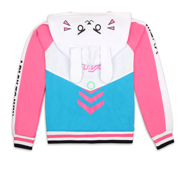 Overwatch D.VA Premium Pink Costume - Button-Up Hoodie - Image 3