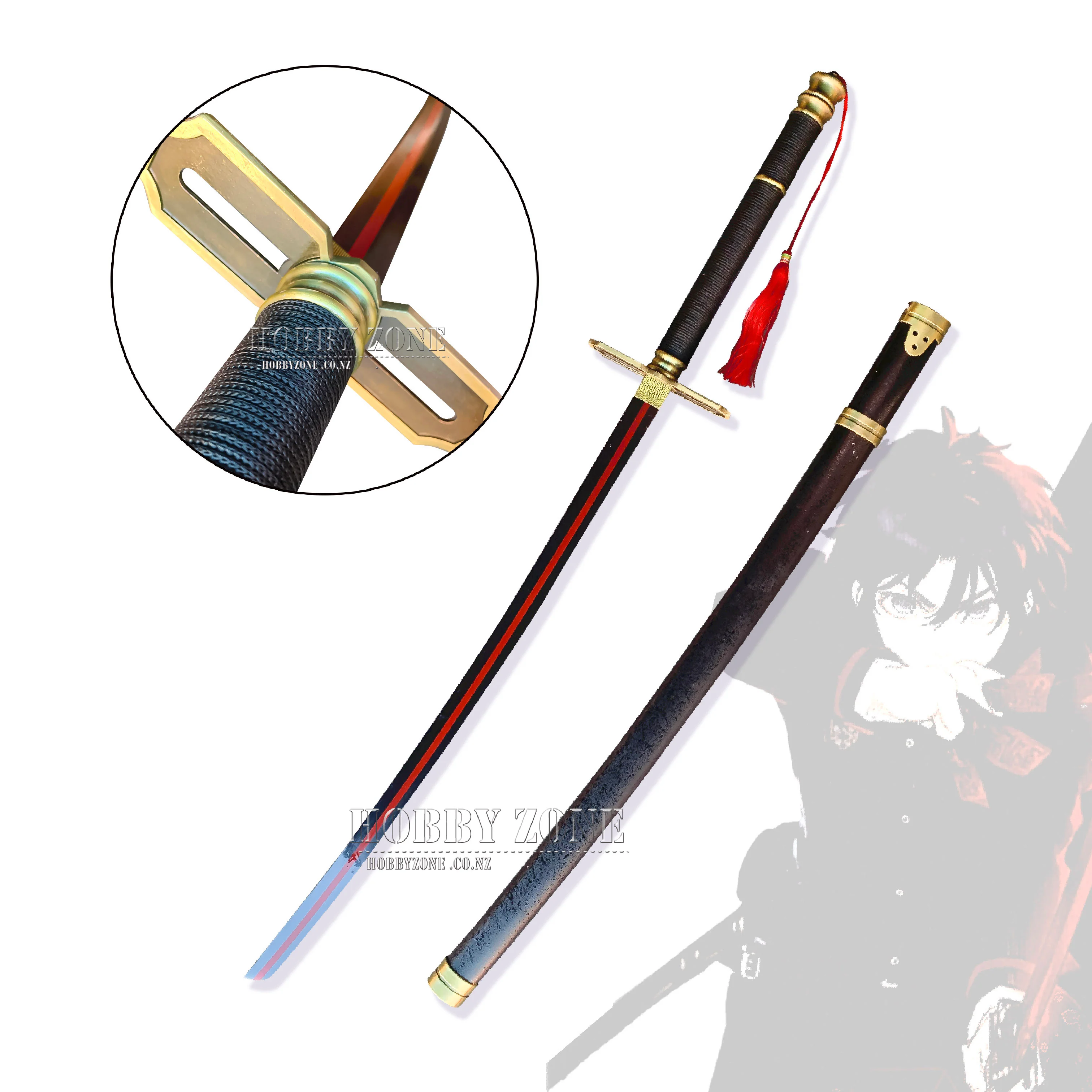 Seraph of the End – Guren Ichinose’s Kujakumaru Sword – Black & Crimson Demon Katana
