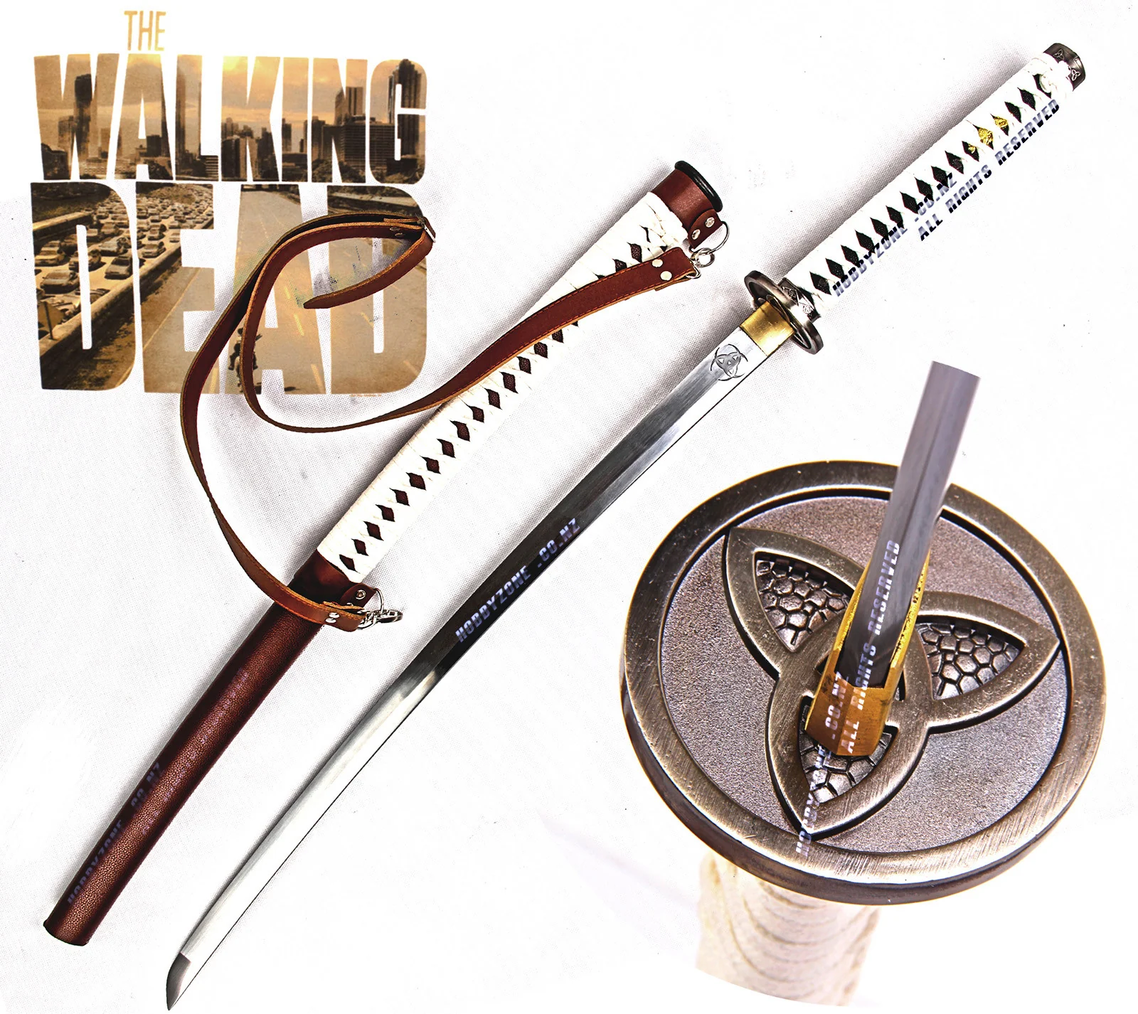 The Walking Dead – Michonne’s Katana – Hand-Forged Full Tang Samurai Sword with Shoulder Strap