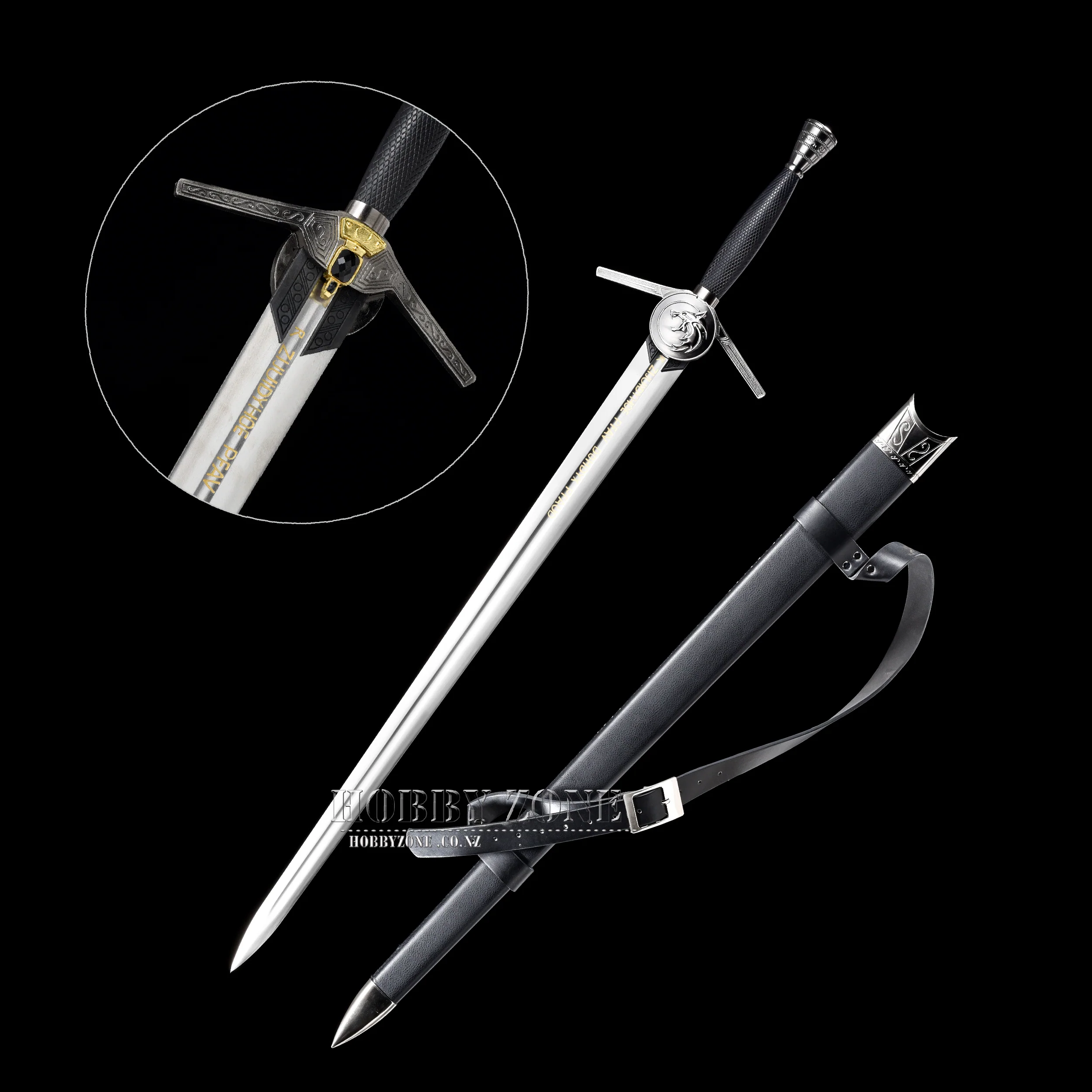 The Witcher – Geralt of Rivia’s Silver Sword – TV Series White Wolf Edition with Shoulder Strap Scabbard - Image 2