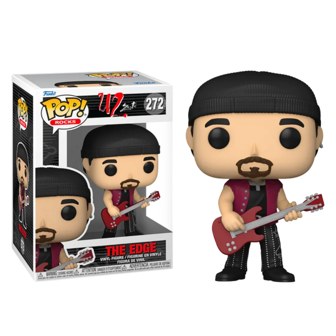 U2 – The Edge with Red Electric Guitar and Black Beanie Pop! Vinyl Figure